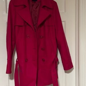 Guess Lady’s Double Breasted Pea Coat Fuscia Size XL